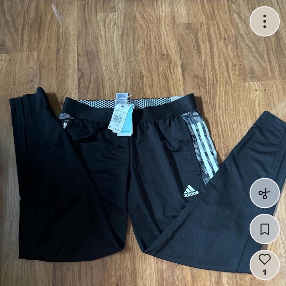 Adidas Kids Black Joggers with White Stripes